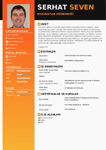 Bilgisayar Mühendisi CV Örnekleri cv indir